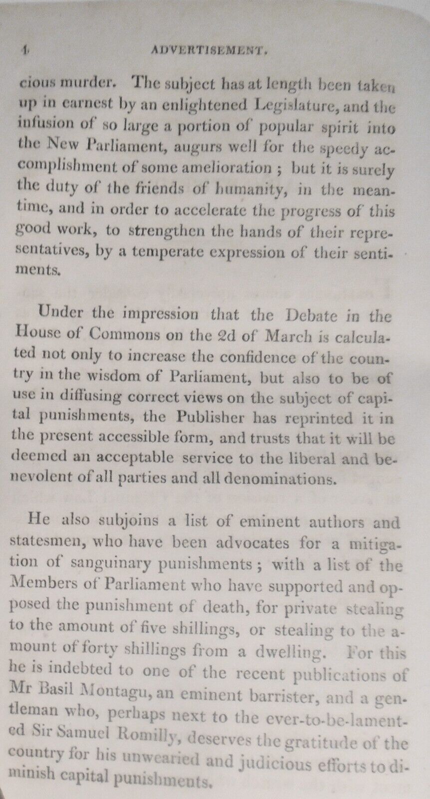 [Death Penalty] 1819 Debate in the House of Commons on a motion...