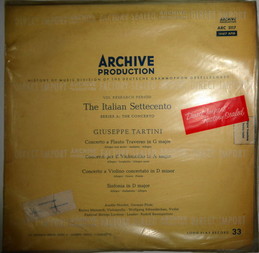 THE ITALIAN SETTECENTO - SERIES A: THE CONCERTO - GIUSEPPE TARTINI - LP ARC 3117