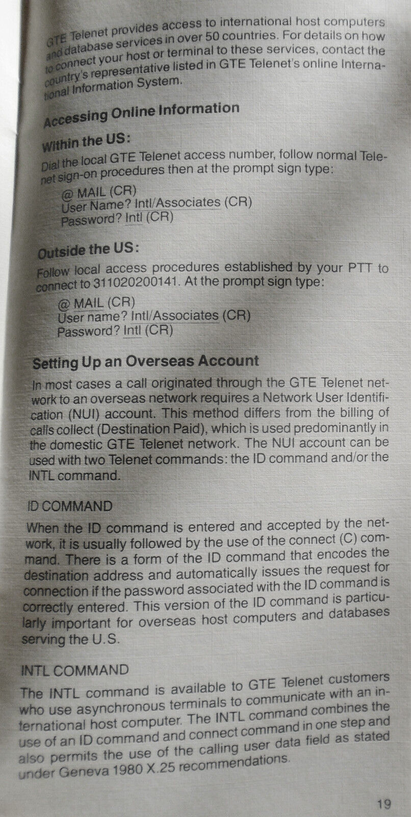 How to use Telenet - Information for terminal users - March 1984. By GTE.