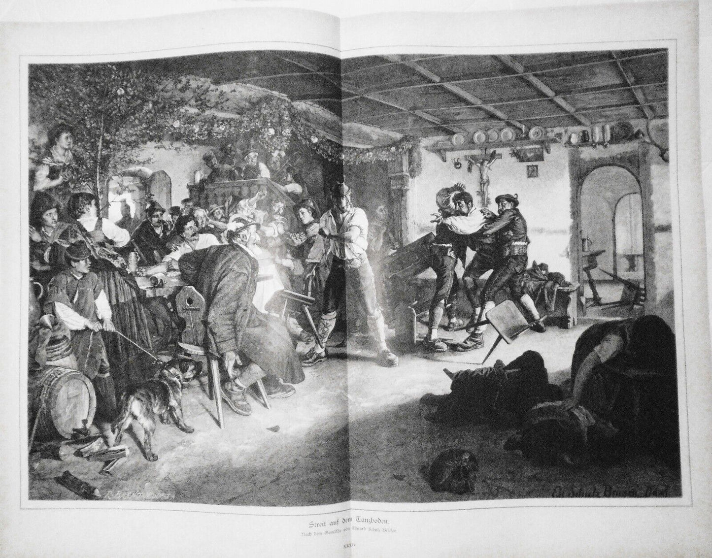 Streit auf dem Tanzboden by Eduard Schulz-briesen. 1882 - 16 x 22 inches