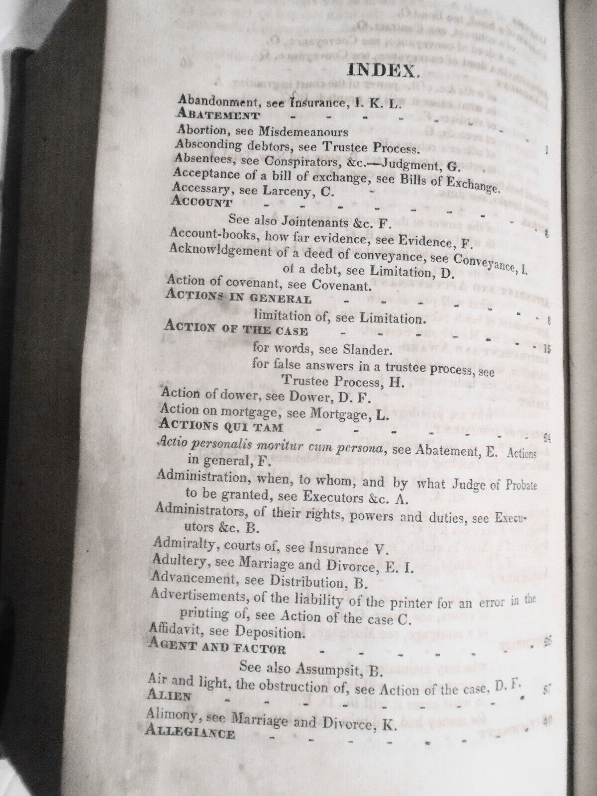 1818 Bigelow Digest of  cases in Supreme Judicial Court Massachusetts 1804 -1815