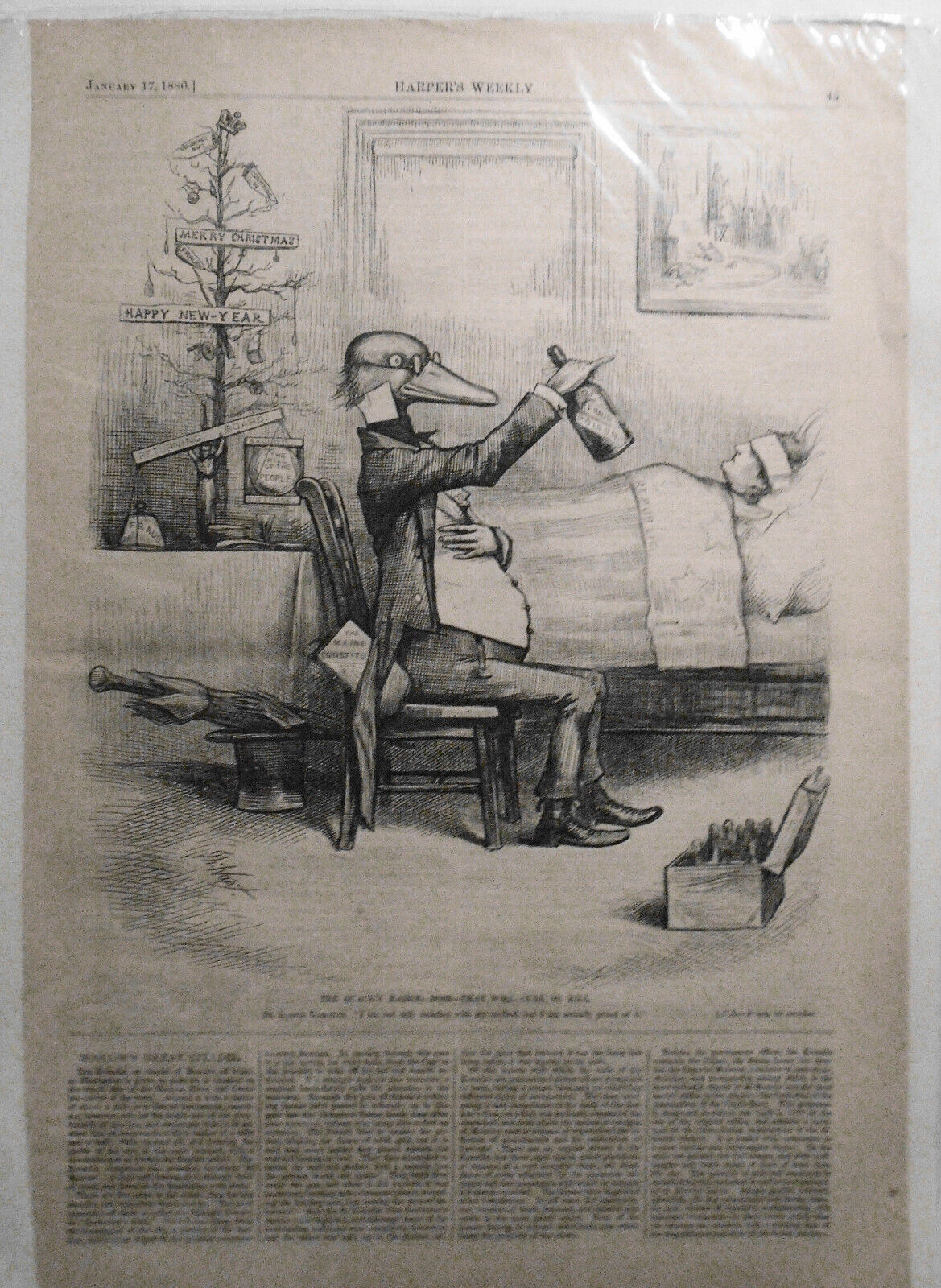 The Quack's Main(e) Dose, by Thomas Nast - Harper's Weekly, January 17, 1880