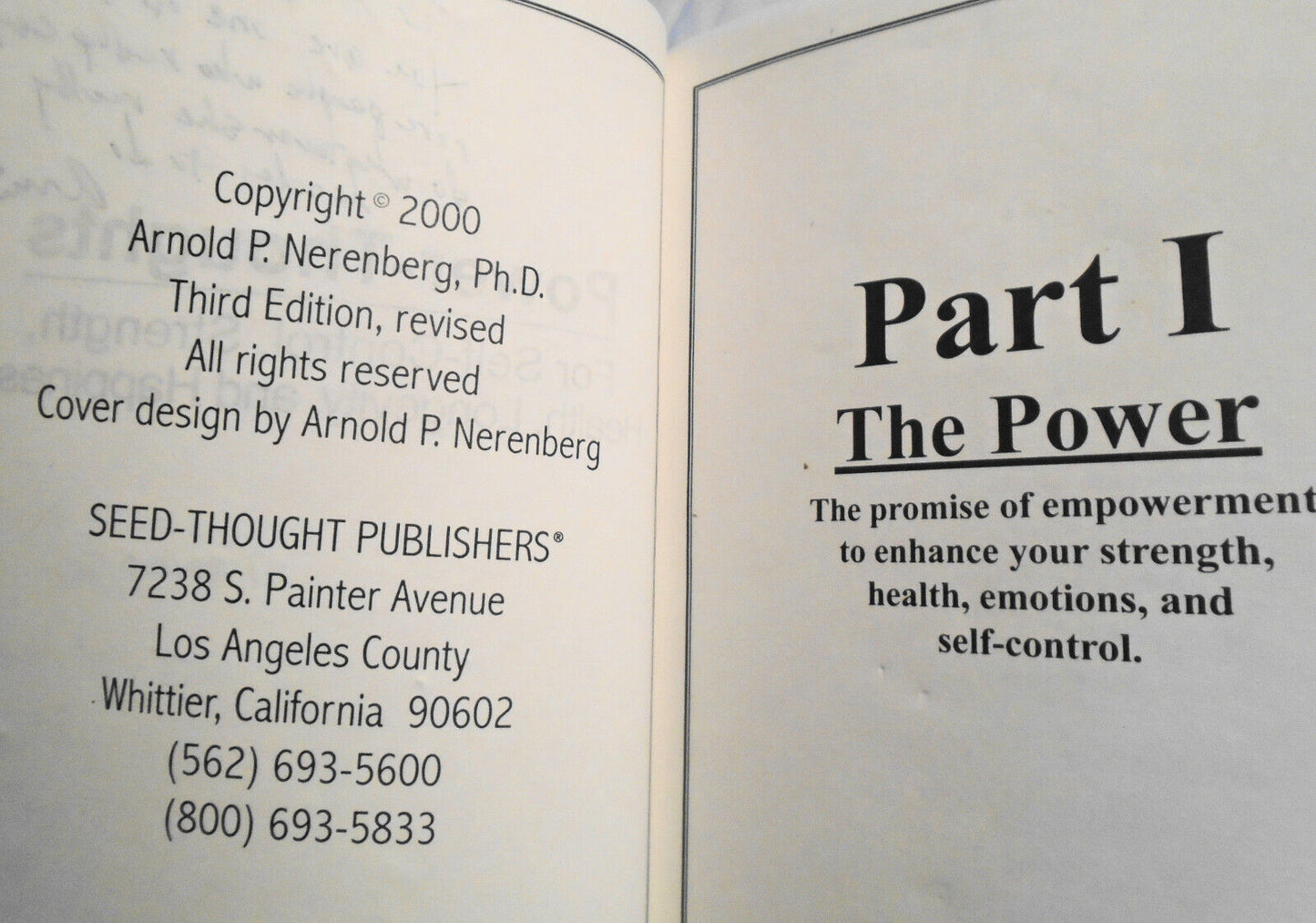 Power-thoughts [signed] For Strength, Health And Happiness, By Arnold Nerenberg