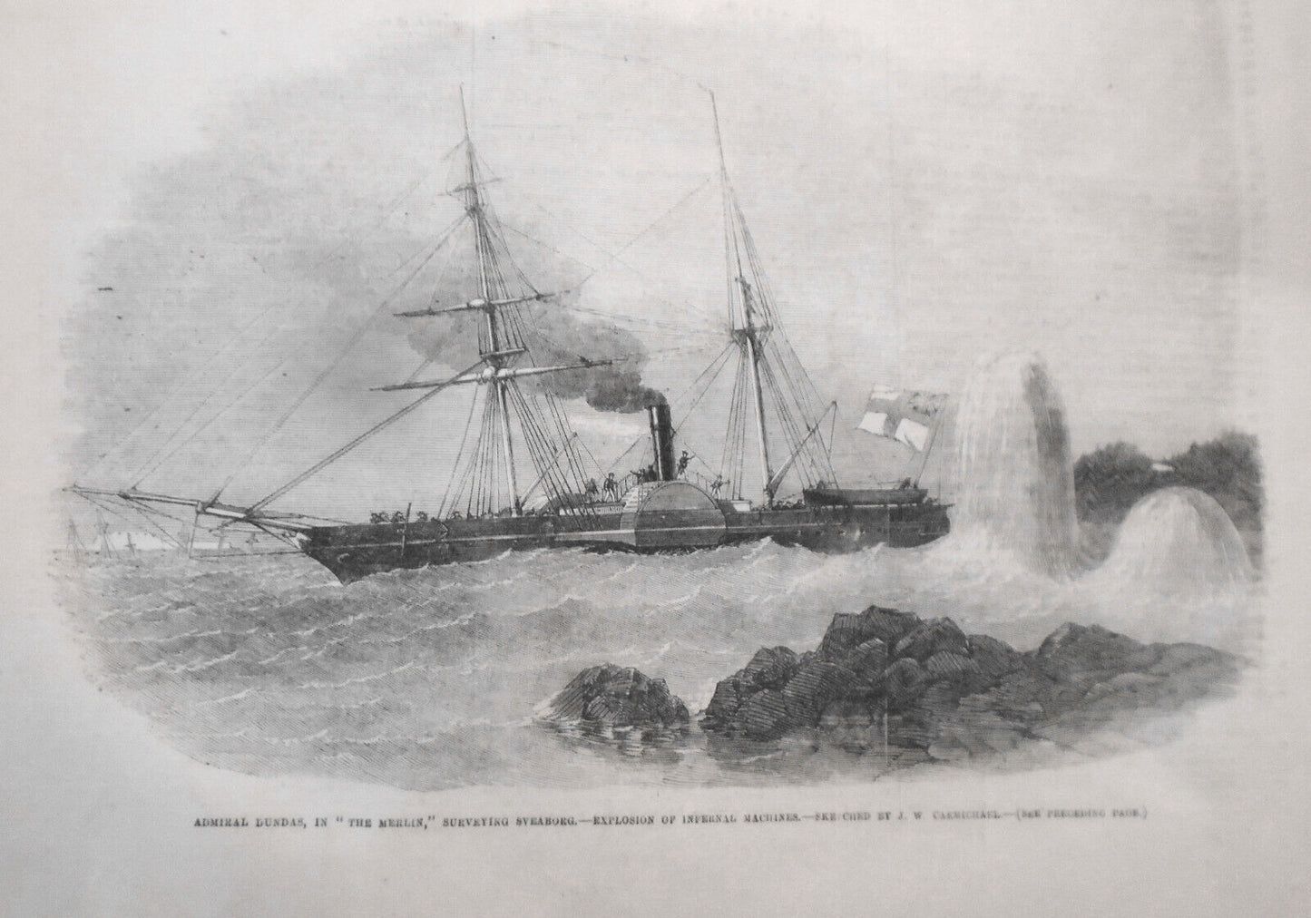 Sketches in the Baltic - llustrated London News, September 15, 1855. Two prints.