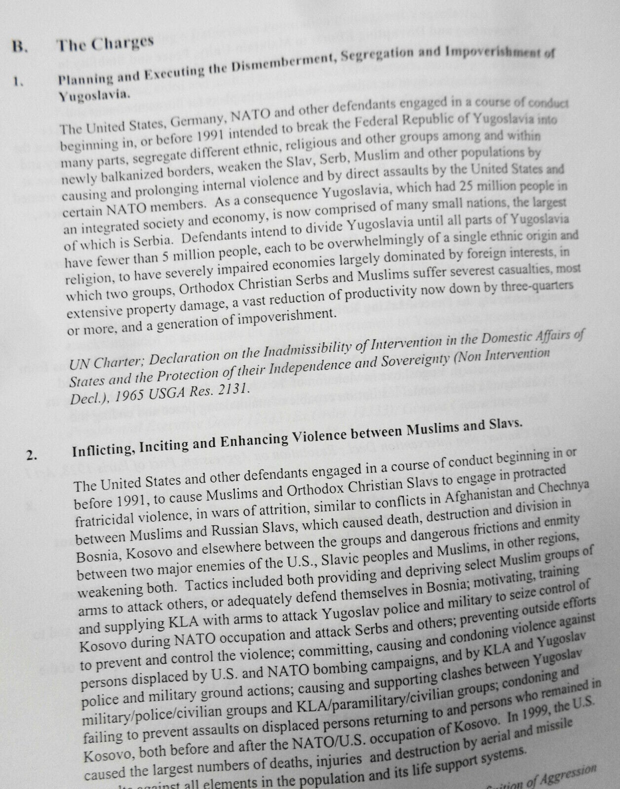 Independent Commission of Inquiry to Investigate US/NATO War Crimes.. Yugoslavia