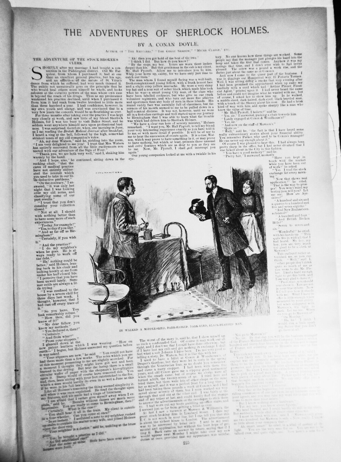 Sherlock Holmes, The Adventure of the Stock-Broker's Clerk, Harper's Weekly 1893