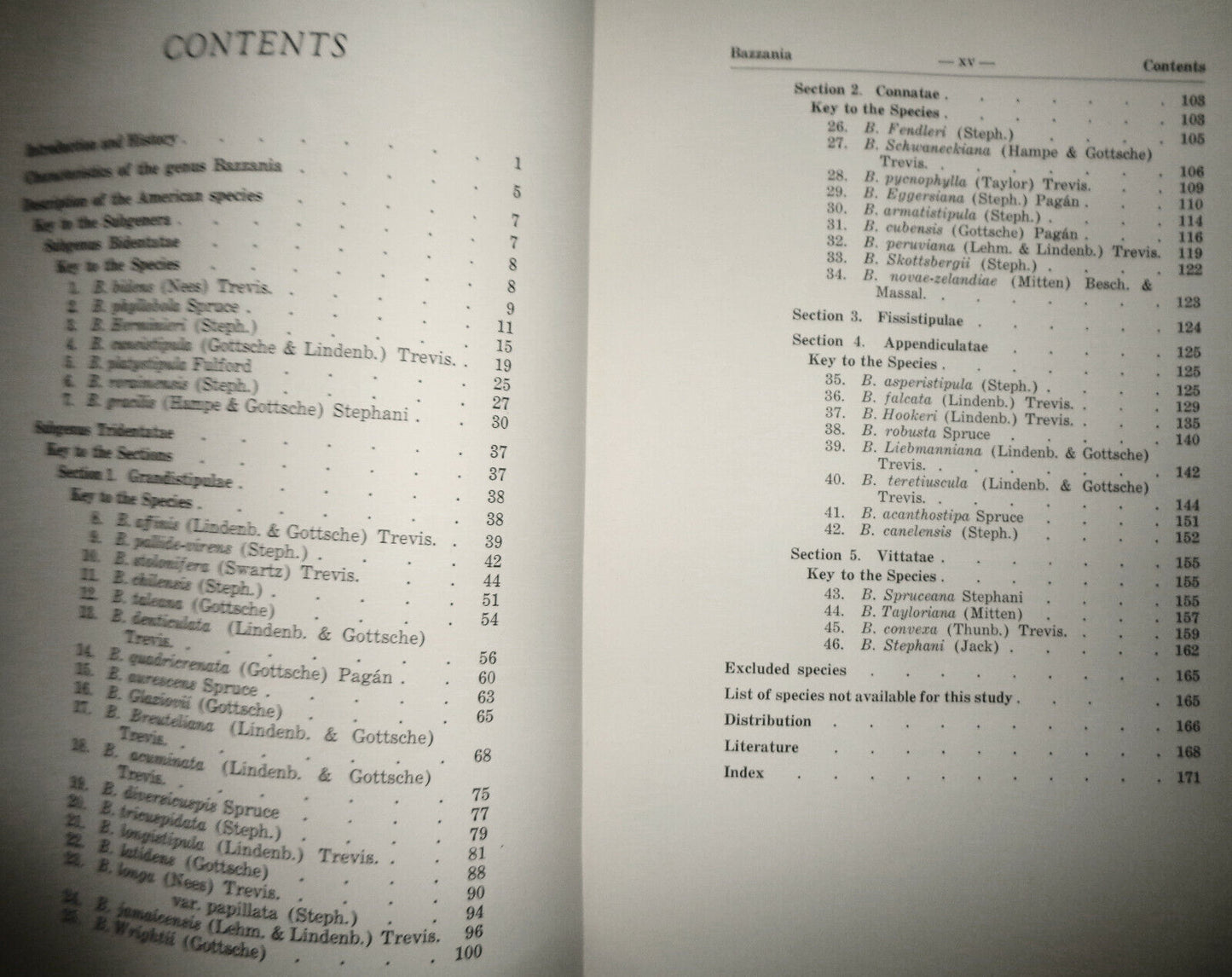 The Genus Bazzania In Central And South America. 1946. Custom leather binding