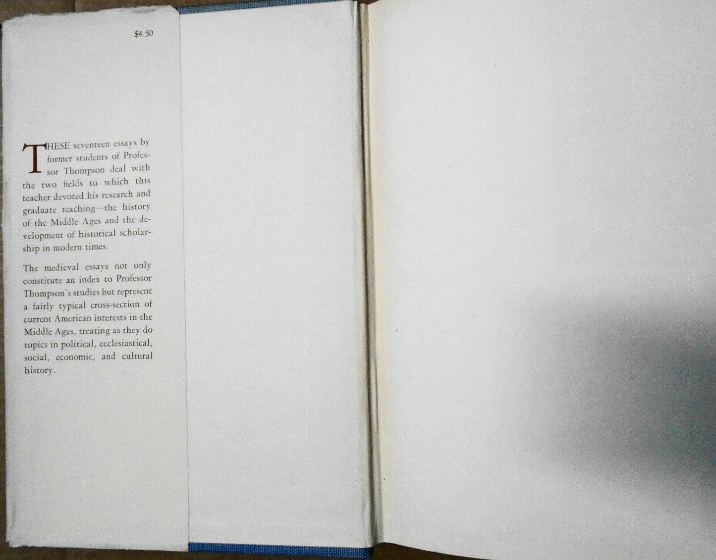 Medieval And Historiographical Essays In Honor Of James Westfall Thompson. 1938