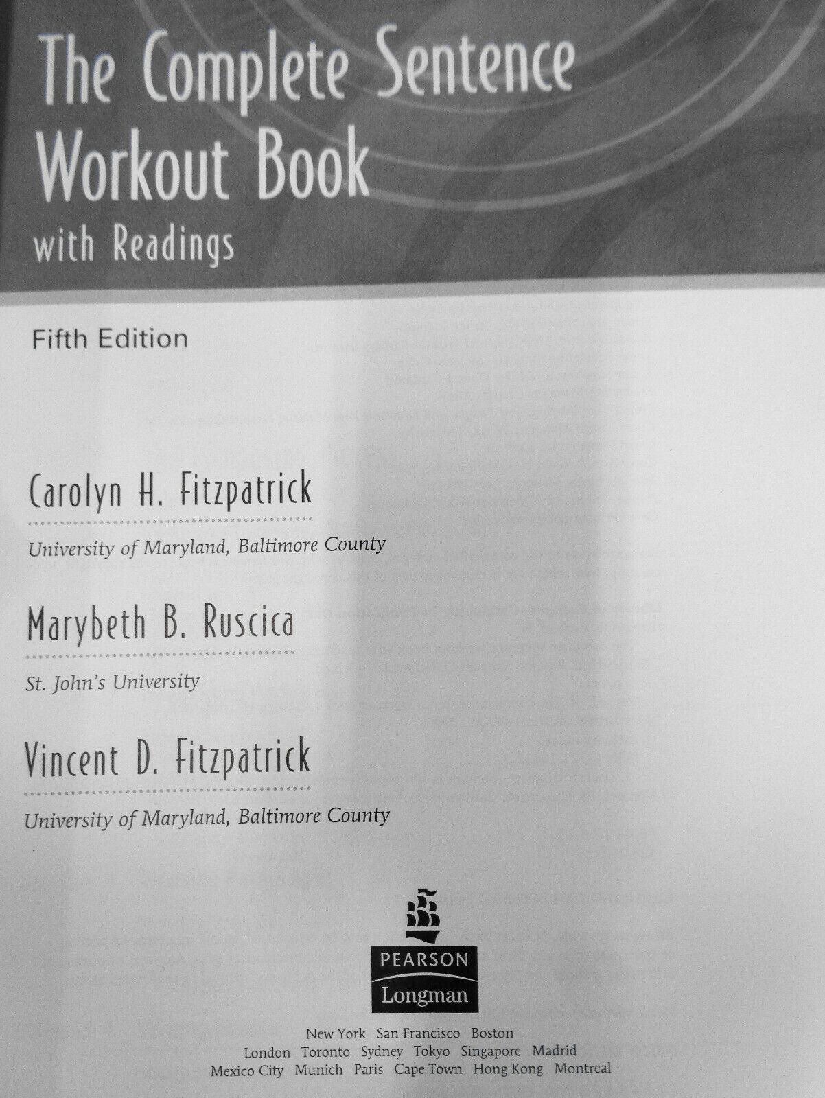 The Complete Sentence Workout Book with Readings, 5th edition 2004