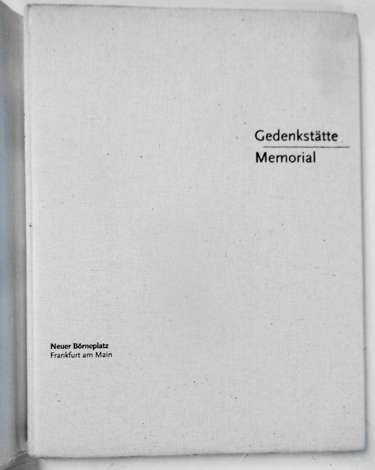 Gedenkstatte Memorial, by Klaus Klemp. 1996. First Edition. Hardcover; Fine/Fine