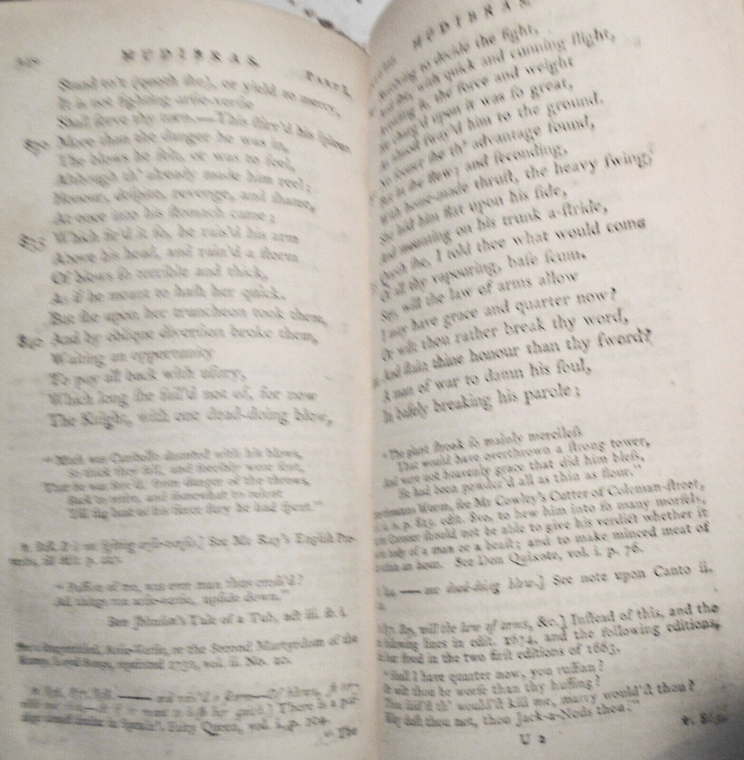 1779 Hudibras, by Samuel Butler. 2 Volumes set.