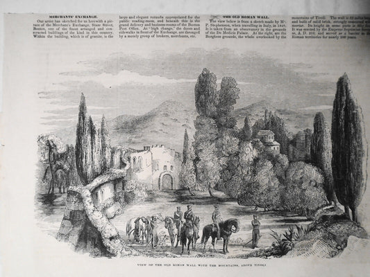 View Of The Old Roman Wall With The Mountains, Above Tivoli - Gleason's 1852