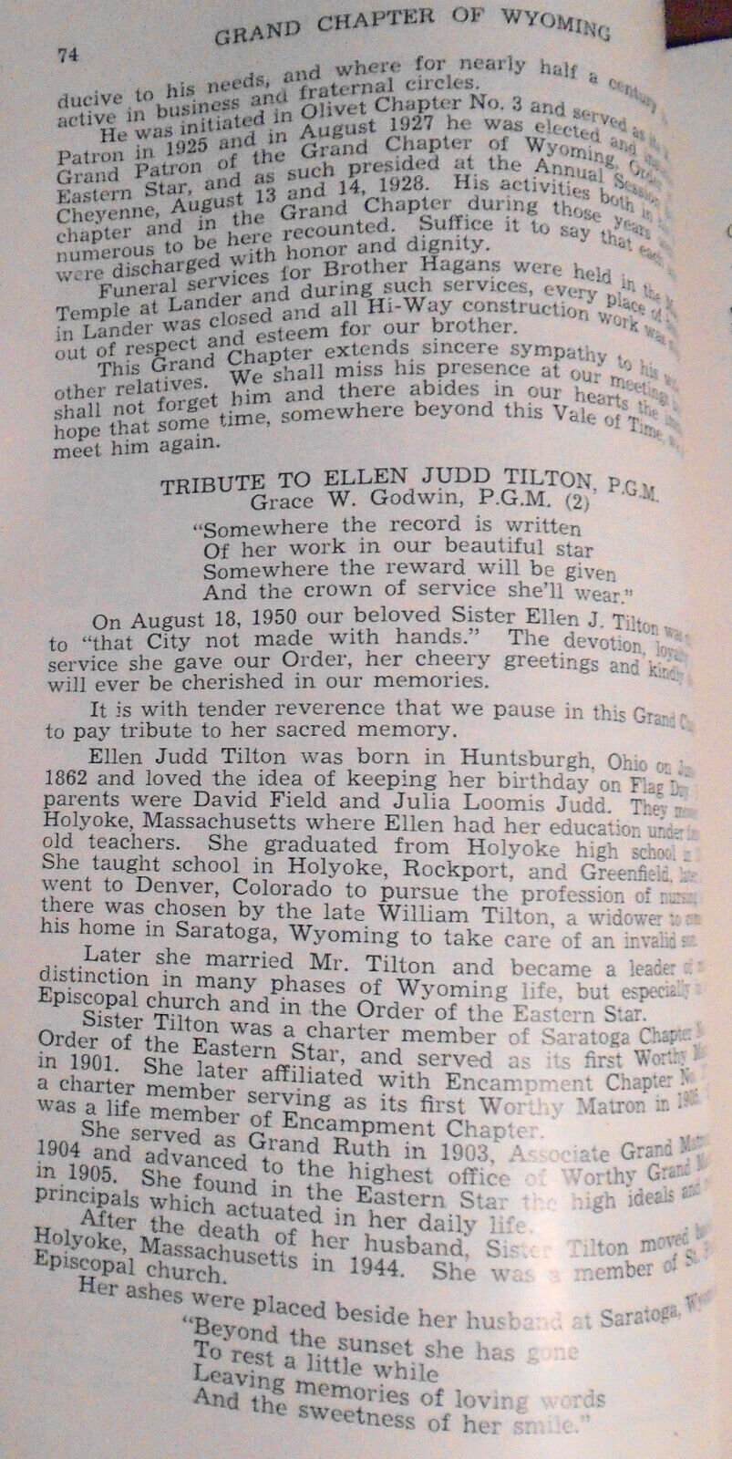 1950 Proceedings of Grand Chapter of Wyoming, Order of the Eastern Star