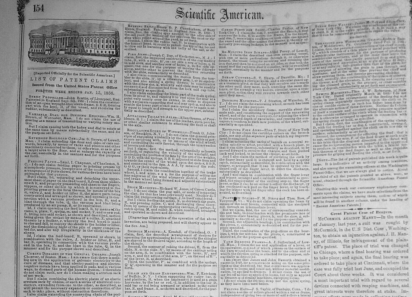 Scientific American, January 26, 1856. Original complete issue.