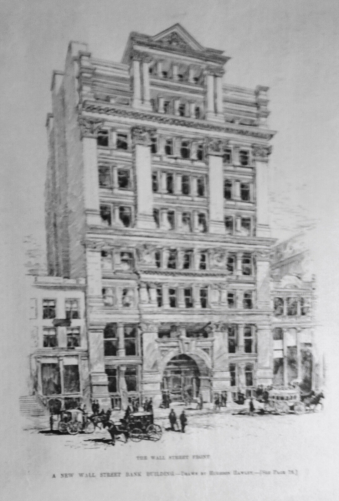 A New Wall Street Bank Building  - Harper's Weekly, January 21, 1885  Original