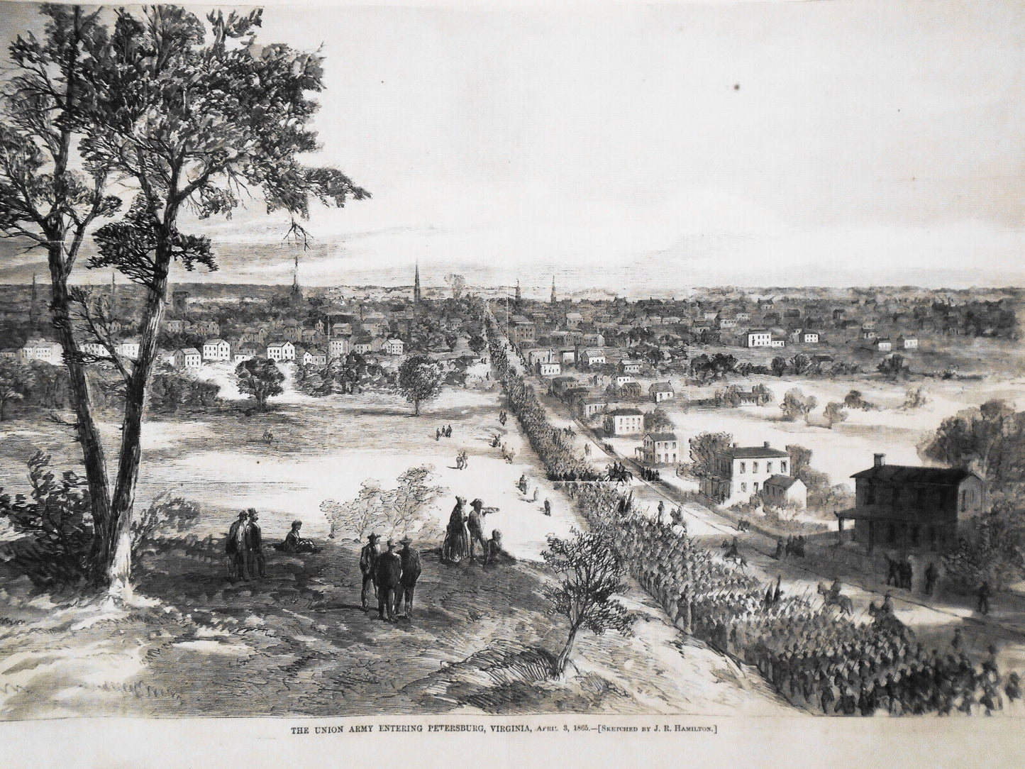 The Union Army Entering Petersburg VA - Harper's Weekly, April 22, 1865 Original