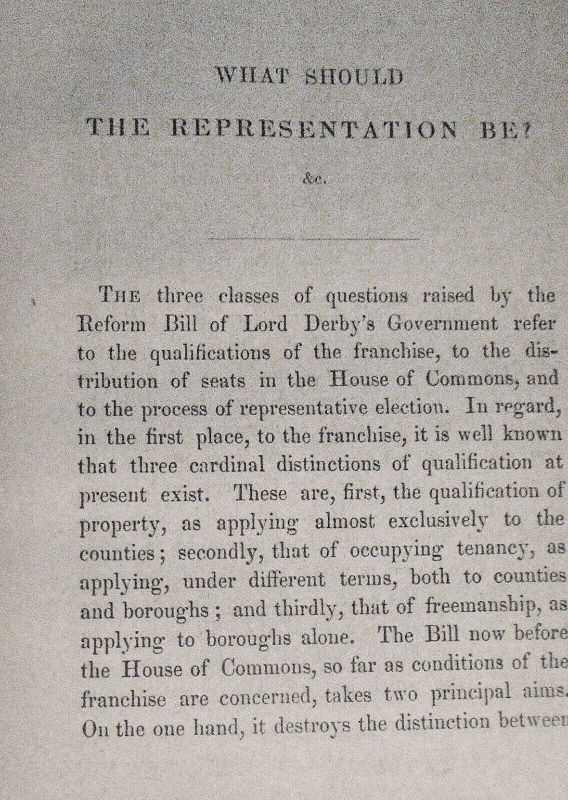 1859 - What should the representation be? By J. W. Wilkins