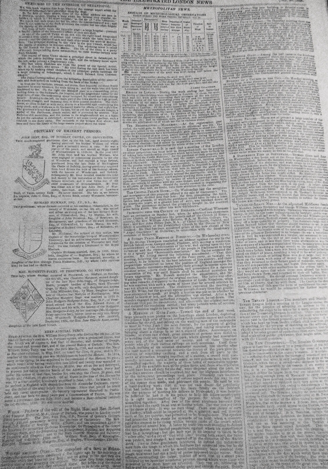War in Sebastopol, etc - Illustrated London News October 20, 1855 original issue