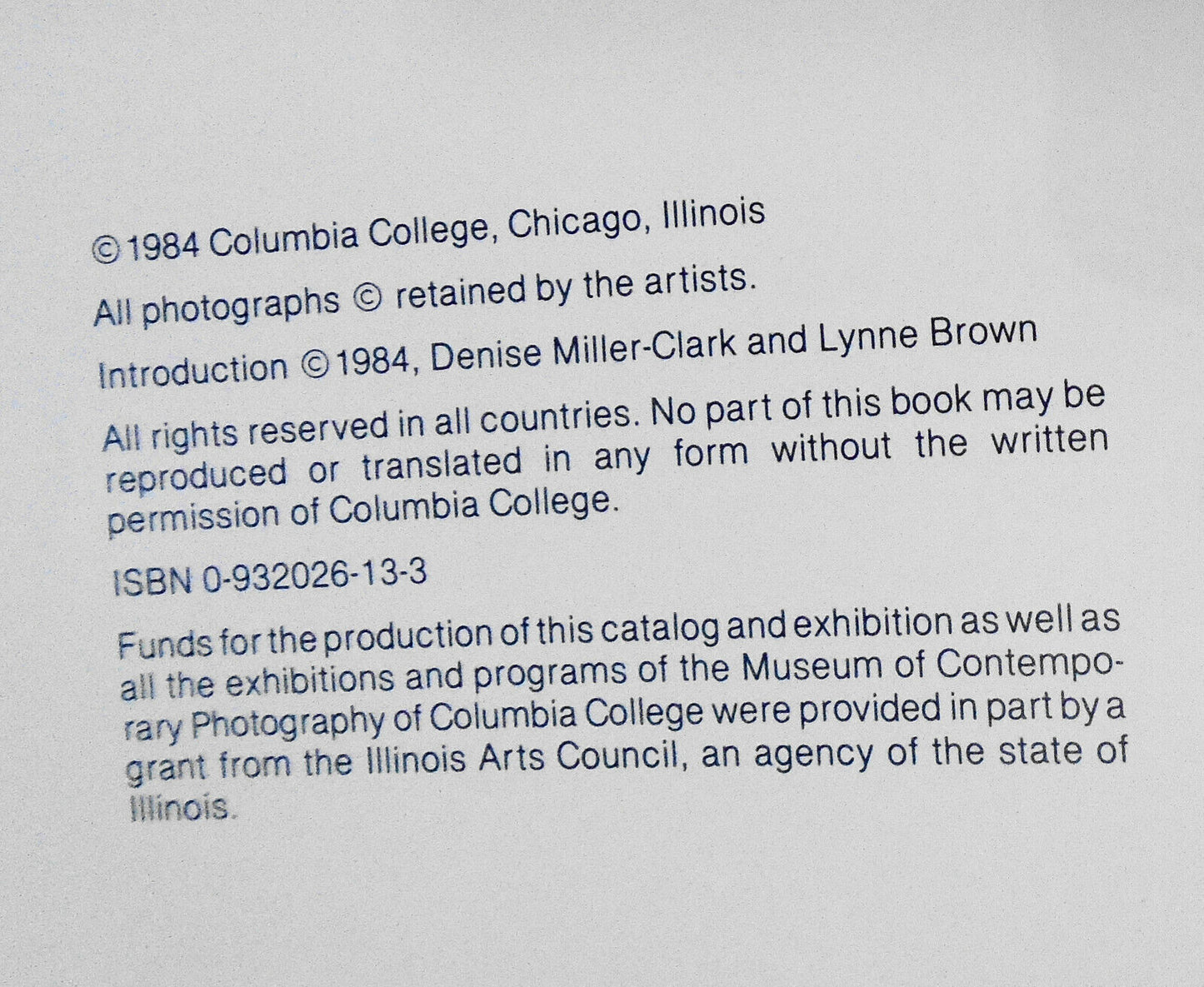 New Chicago Photographers. 1984. Museum of Contemporary Photography