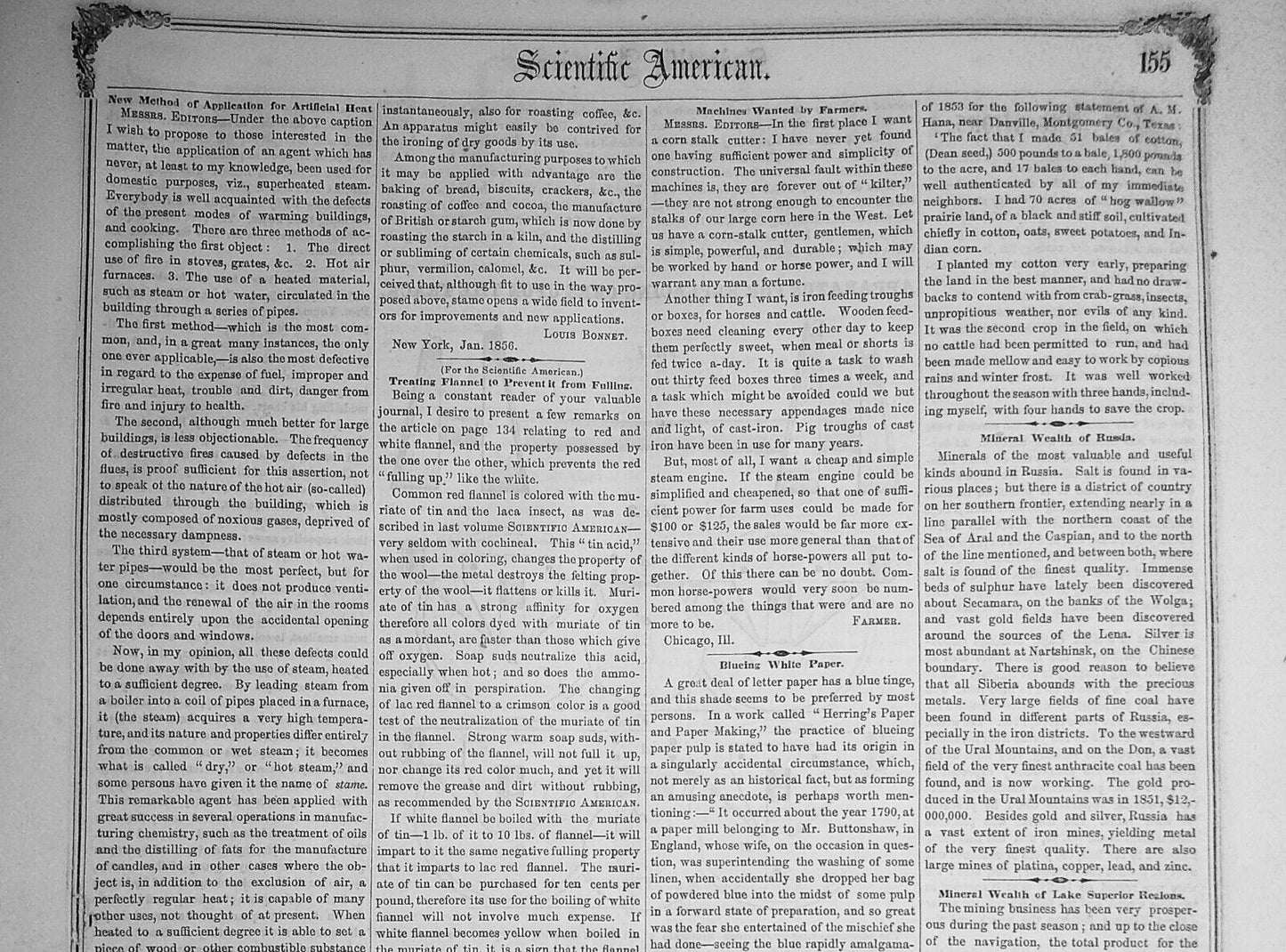 Scientific American, January 26, 1856. Original complete issue.