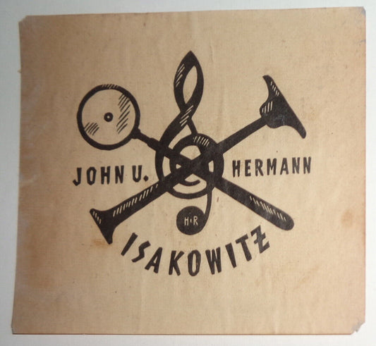 John u. Hermann Isakowitz HR - Ex Libris Bookplate - [Nazi loot]