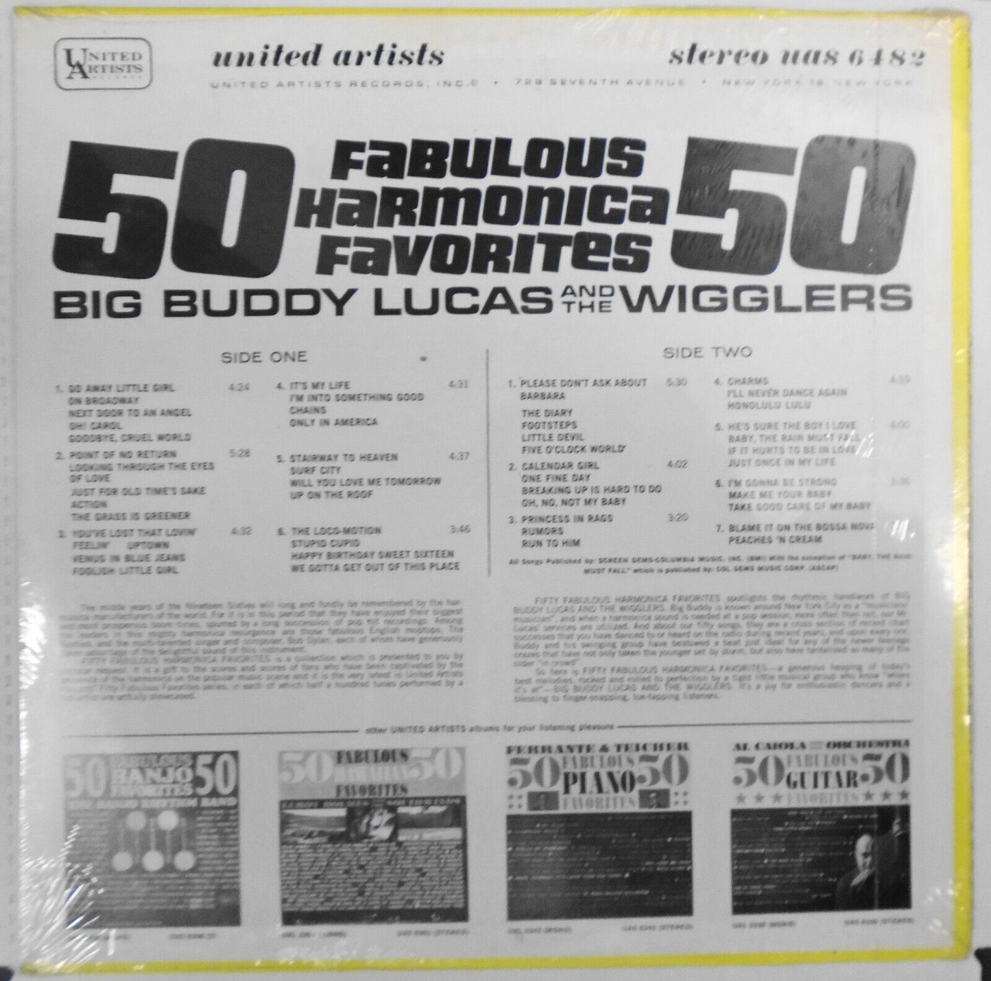 50 Fabulous Harmonica Favorites, by Big Buddy Lucas & The Wigglers  SEALED LP