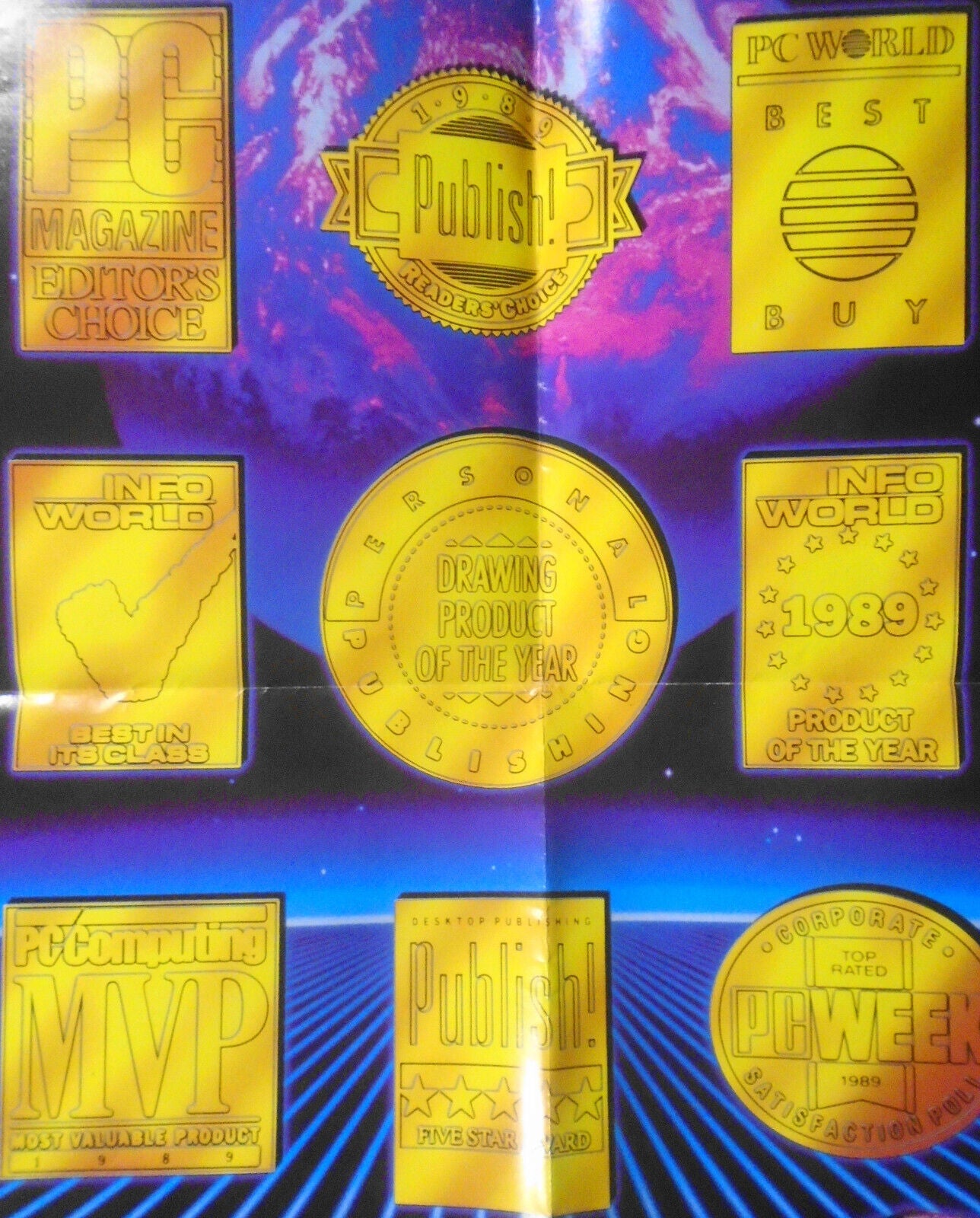 1989 CorelDRAW! Poster (24x17")  - "The Winner of all the Top Awards" Original