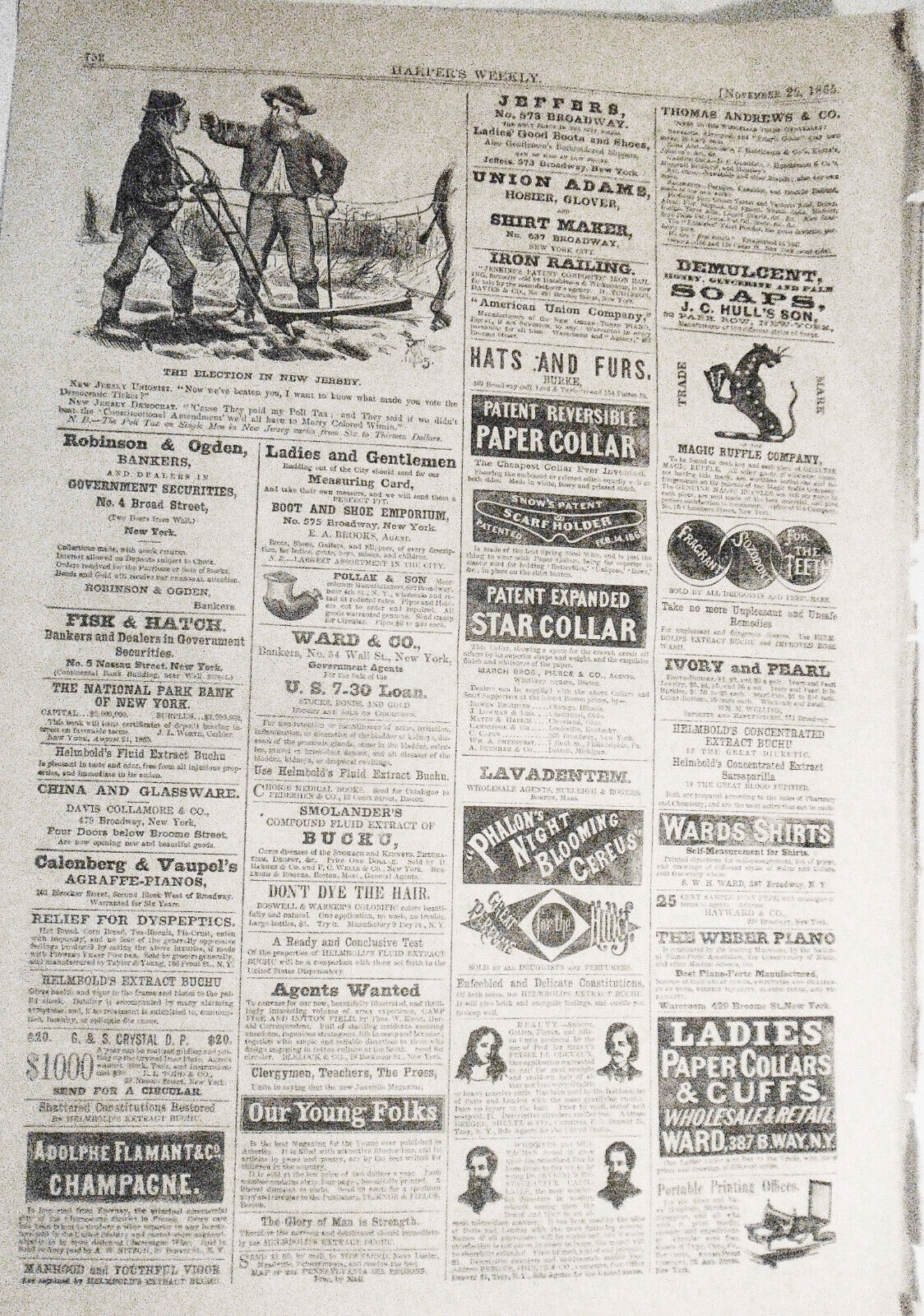 "The Election in New Jersey", original cartoon in Harper's Weekly, 1865