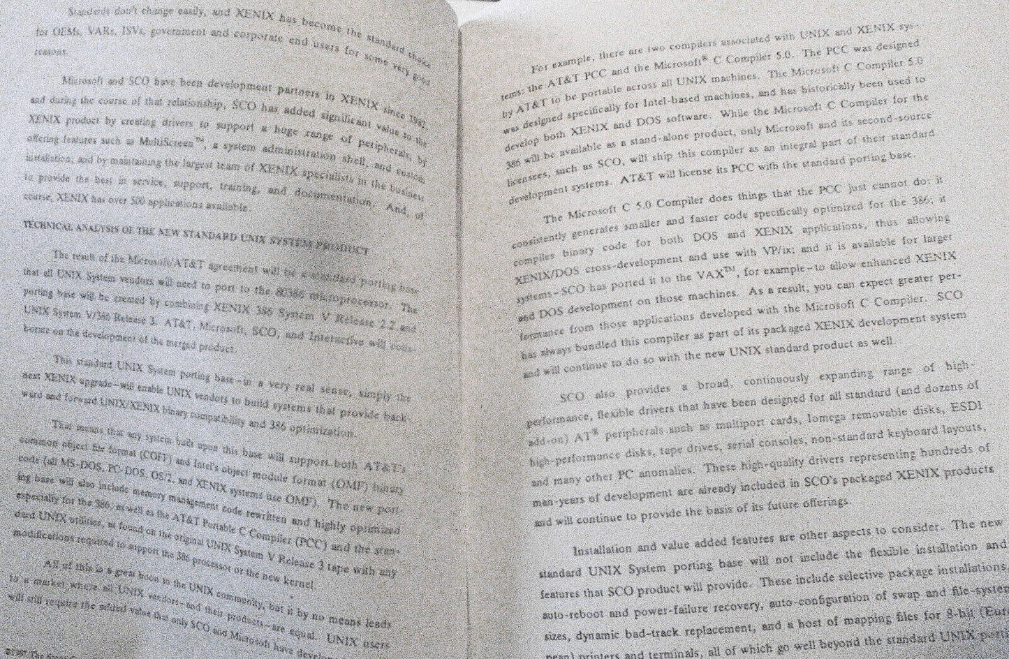 Development of a standard UNIX system for Intel-based micros - SCO paper, 1987.