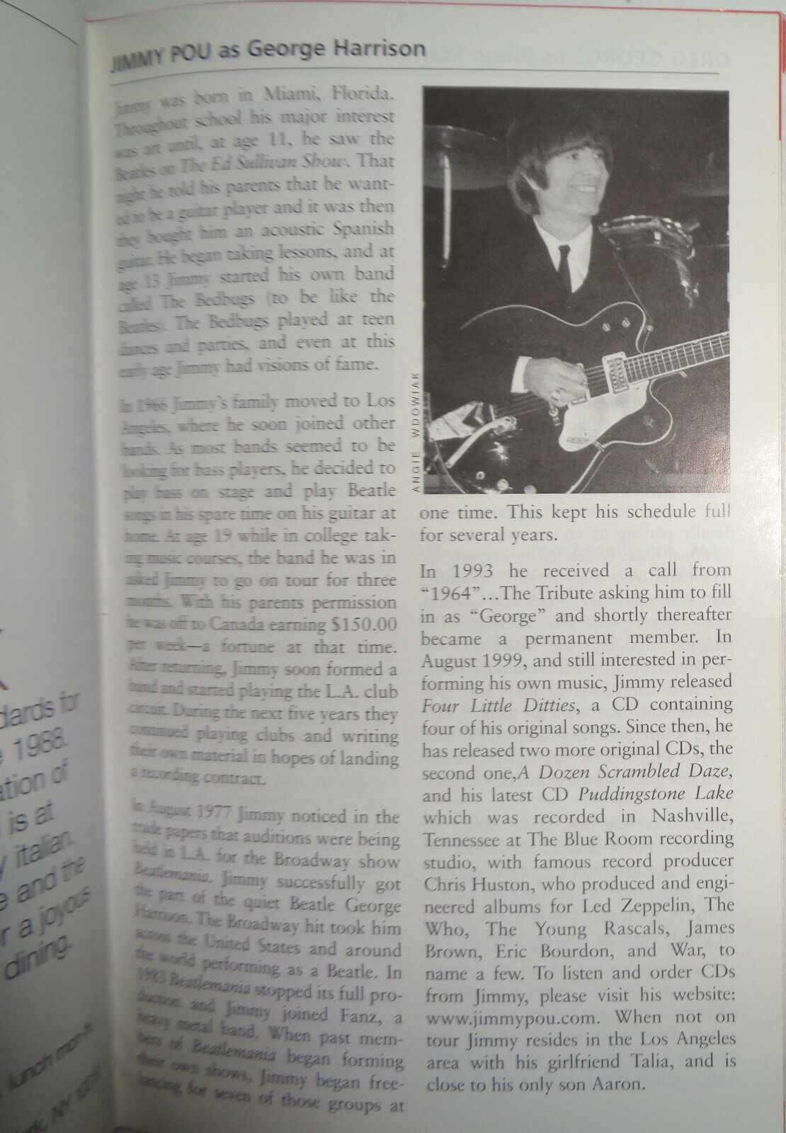 "1964"...THE [BEATLES] TRIBUTE" - PLAYBILL - JANUARY 13, 2006