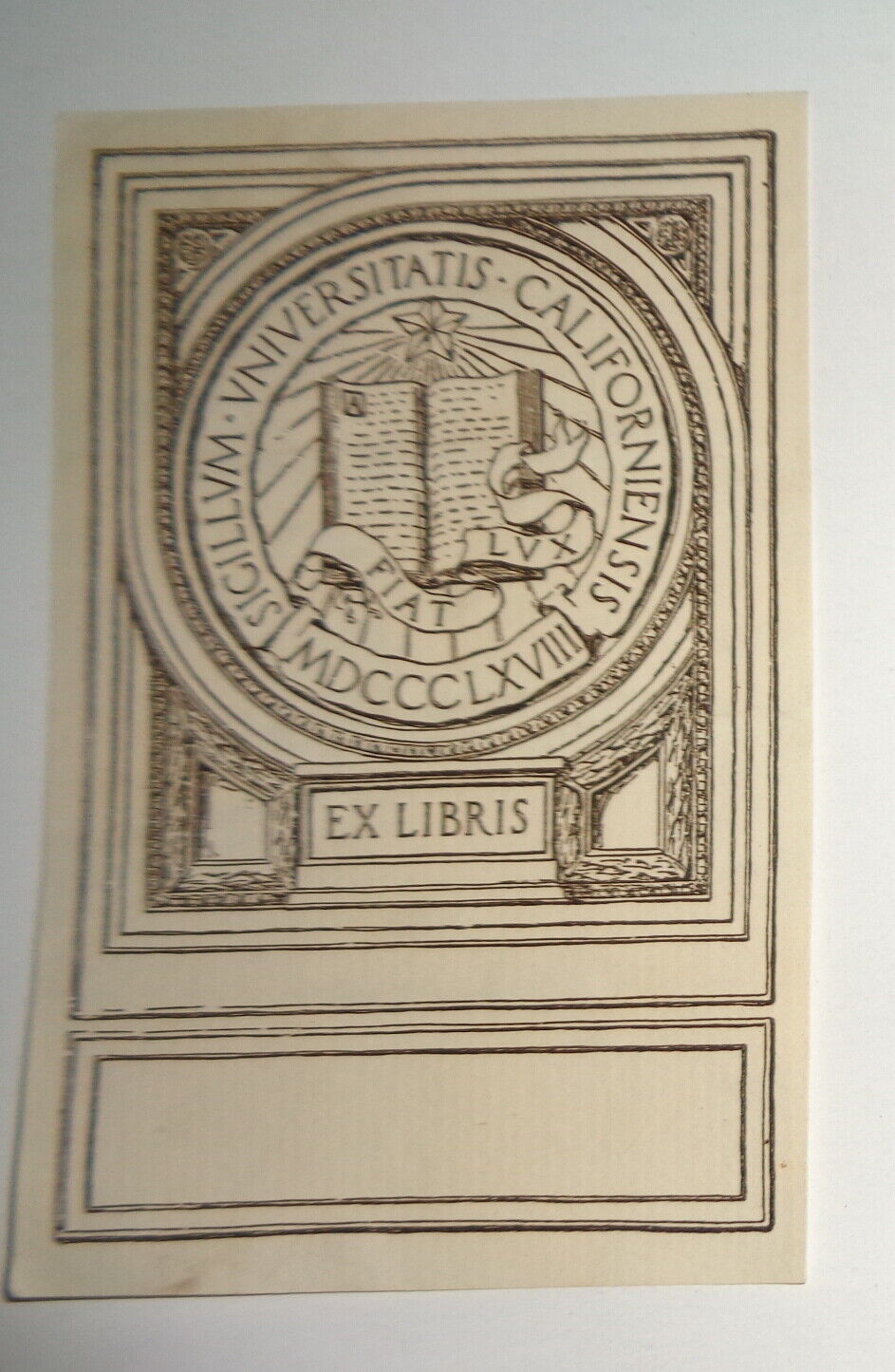 University Of California  Ex Libris Bookplate