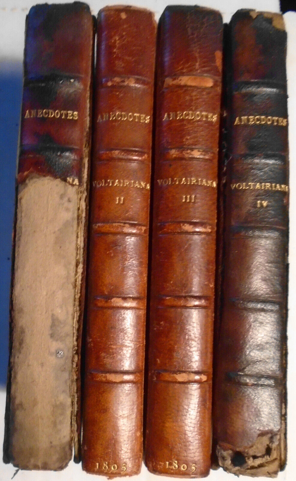 [Voltaire] Voltairiana, by Mary Julia Young - 4 Volumes, 1805 first edition