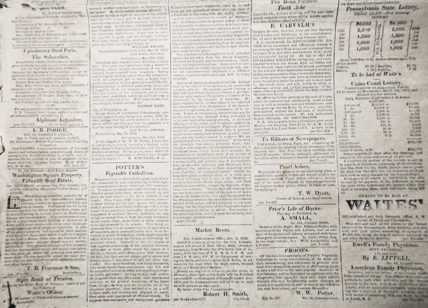 The Democratic Press,  January 18, 1825. Coal supply; Jefferson's 36 ballots etc