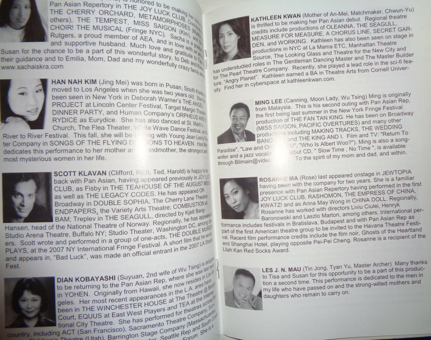 THE JOY LUCK CLUB - PROGRAM - 2007 Pan Asian Repertory Theatre, New York City