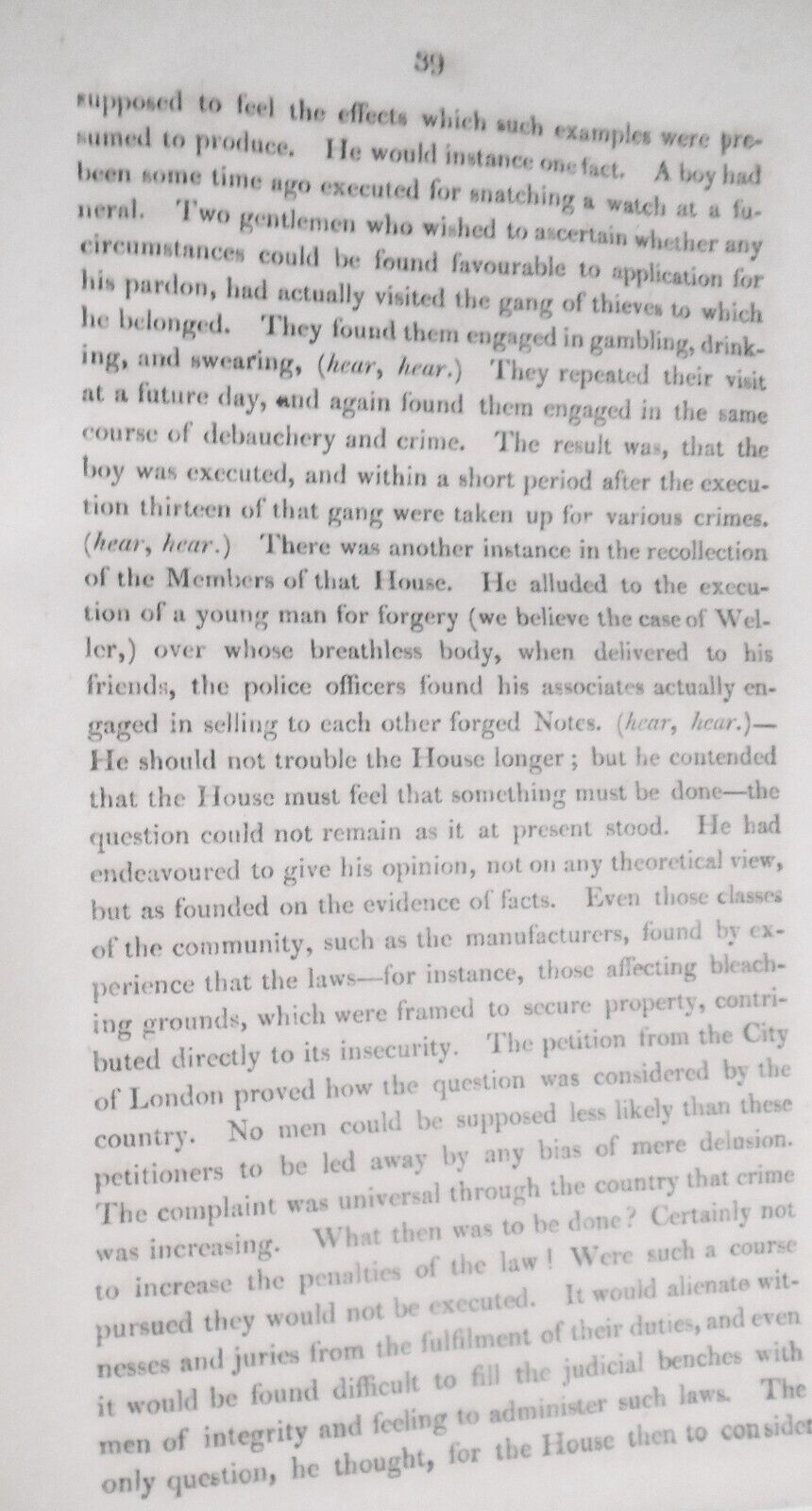 [Death Penalty] 1819 Debate in the House of Commons on a motion...