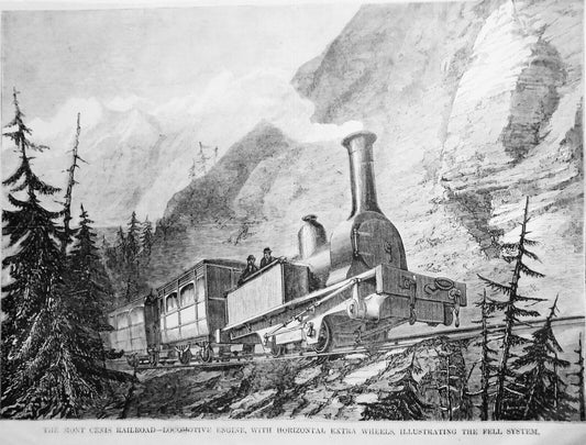 The Mont Cenis Railroad-locomotive Engine ...Illustrating The Fell System. 1868