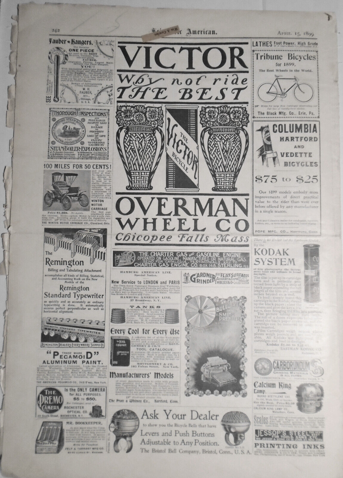 Scientific American - April 15, 1899. First Railway To The Klondike, etc
