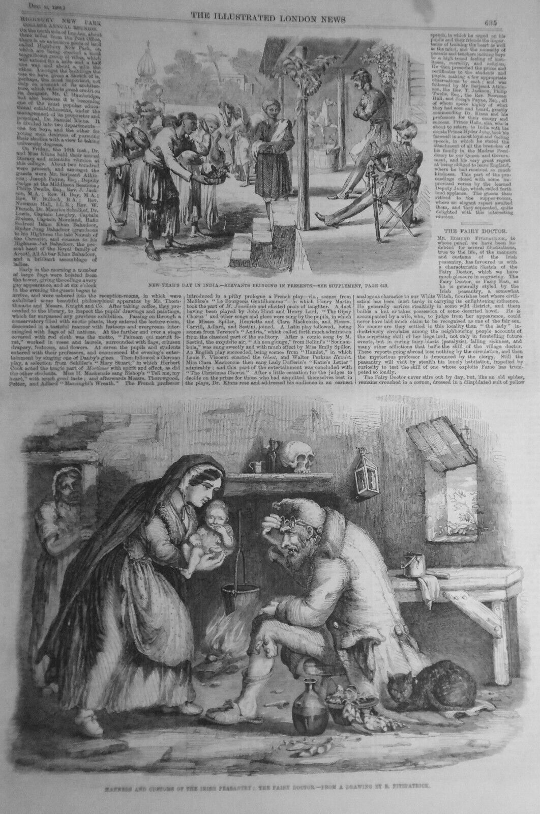 The Illustrated London News December 31, 1859 original issue - Christmas prints