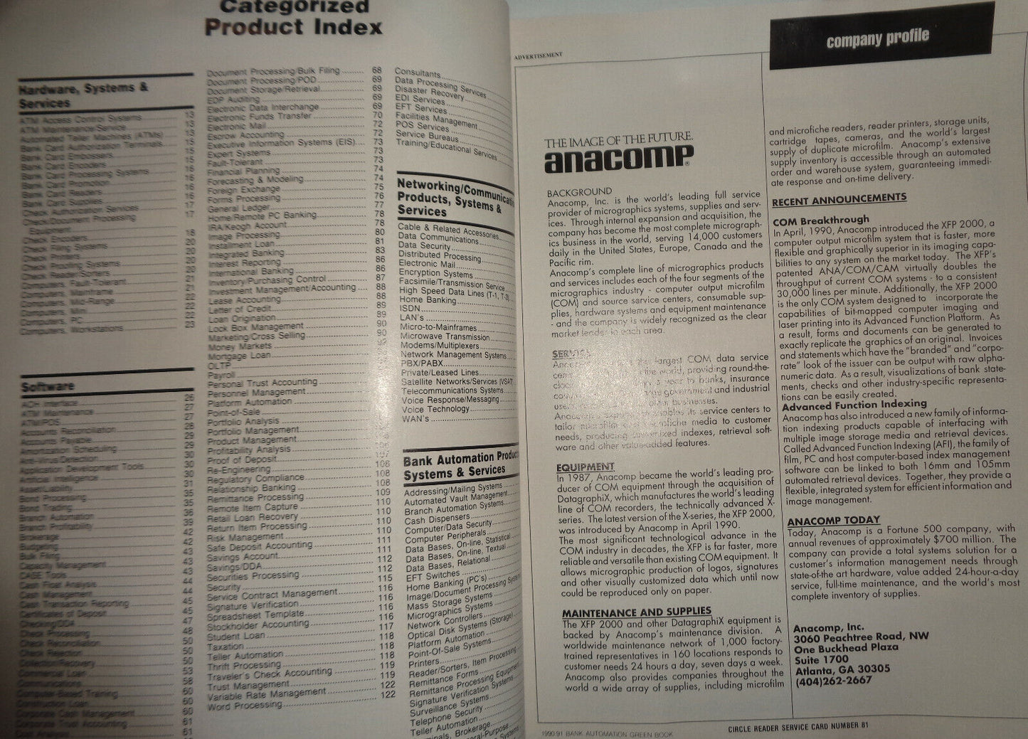 The Bank automation green book : 1990/91 Buyer's guide & directory.