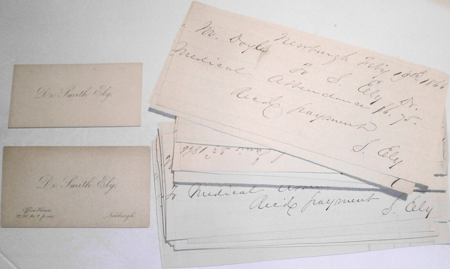 Physician's Hand-Book of Practice 1859 of Dr Smith Ely, Newburgh 1860-66 records