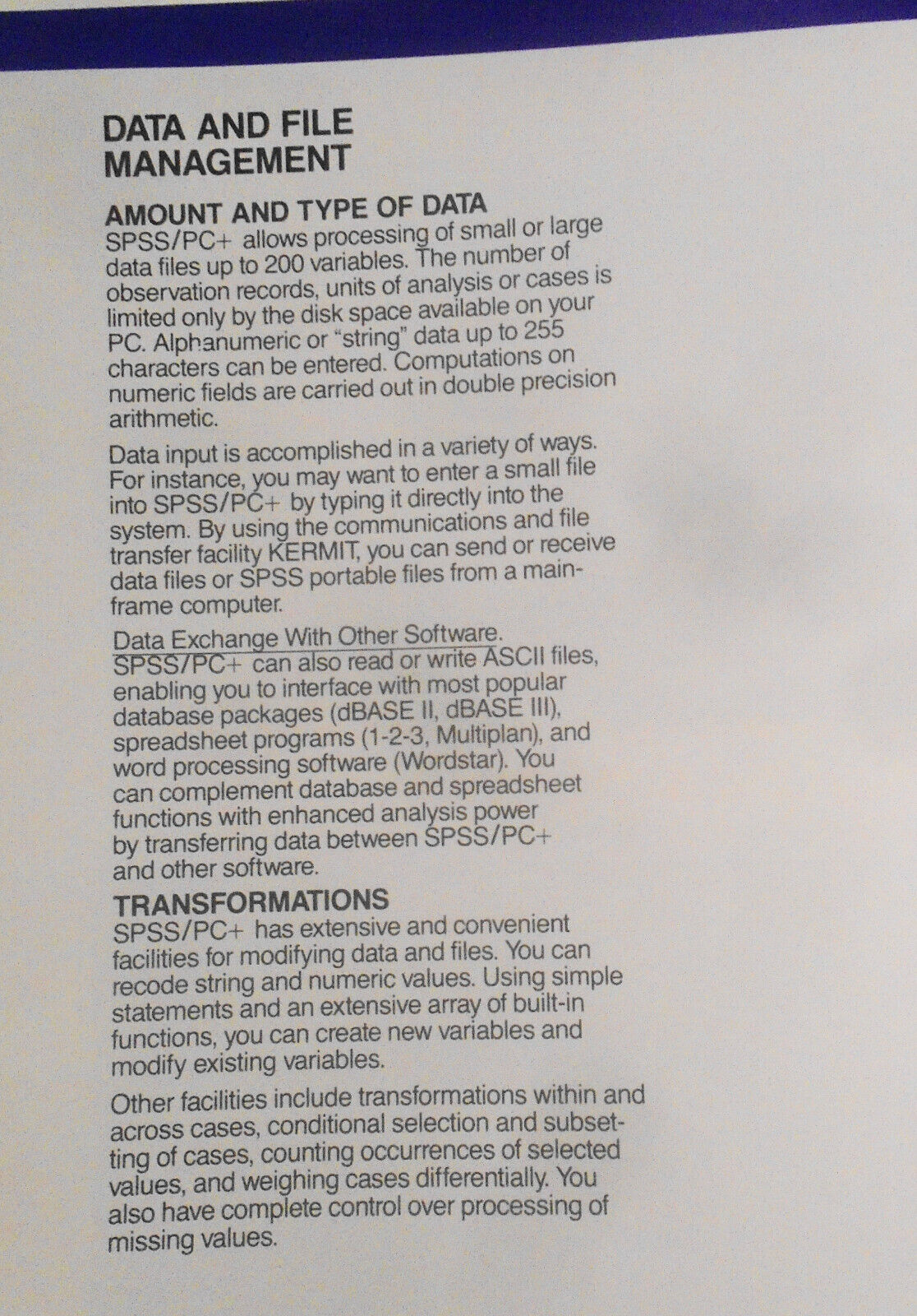 SPSS/PC+ Statistics "Make Stat Magic" brochure - [IBM PC data analysis software]