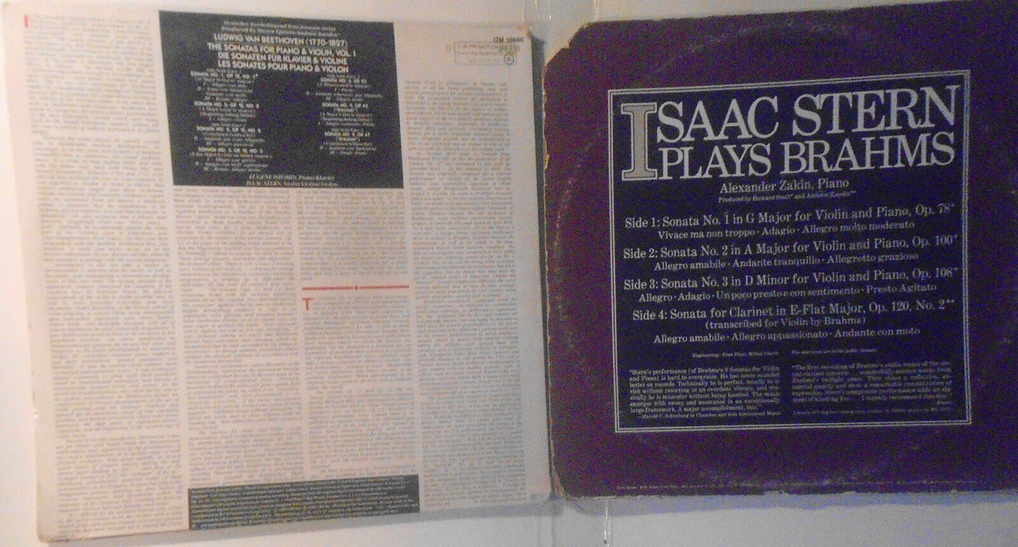 Isaac Stern - 2 Double LPs lot - Beethoven & Brahms Violin Sonatas