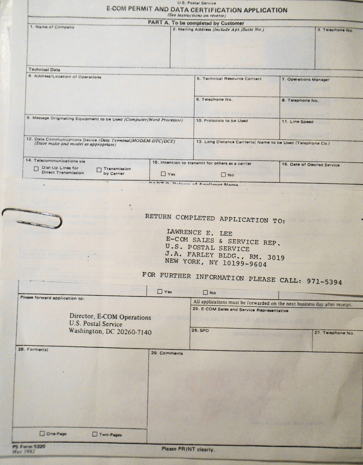 1983 E-COM, Electronic Computer Originated Mail, Promo Kit - by USPS