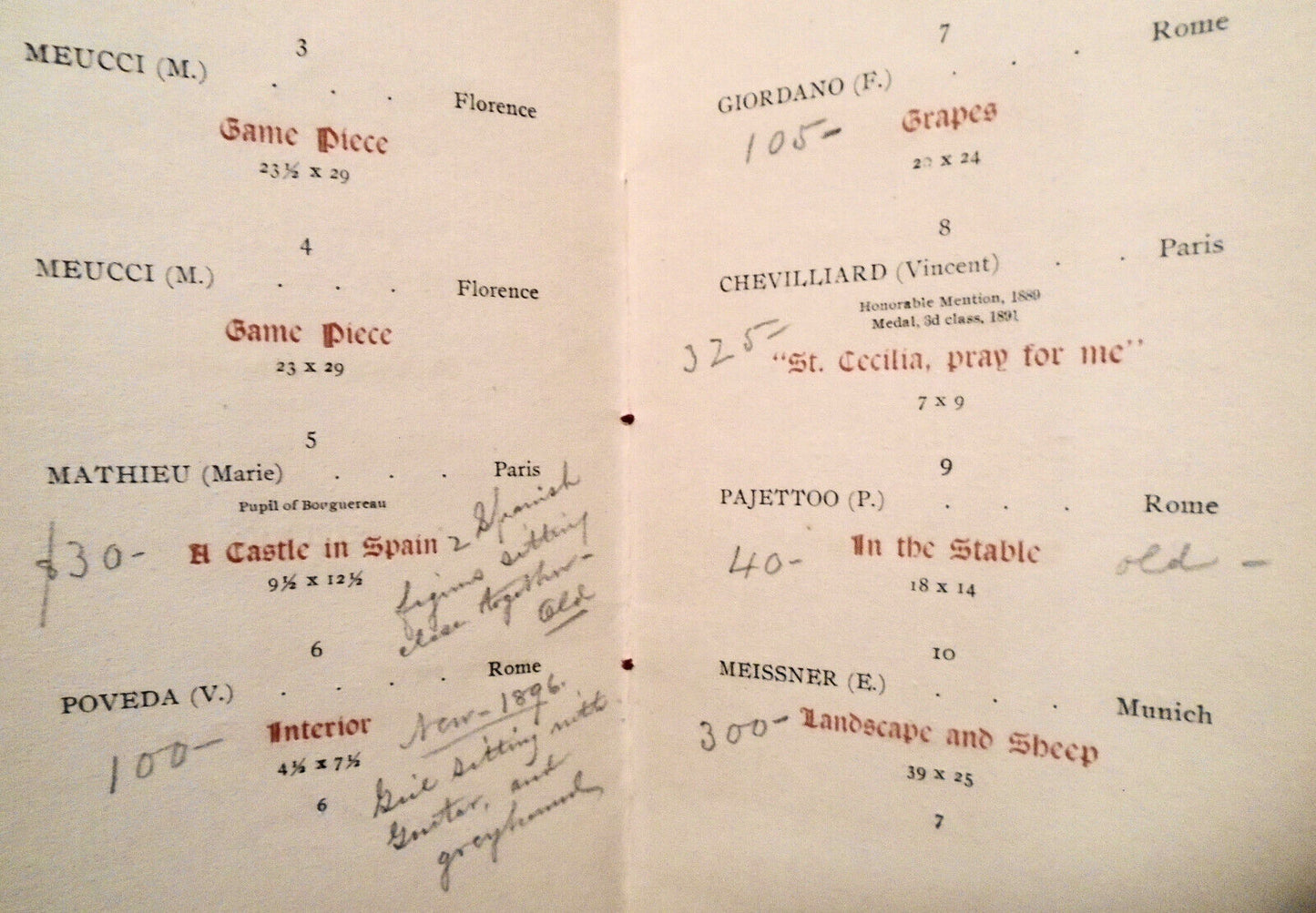 1897 Catalogue Of Modern Paintings.. Estate Of Mrs F G Crosby. 5th Ave Galleries