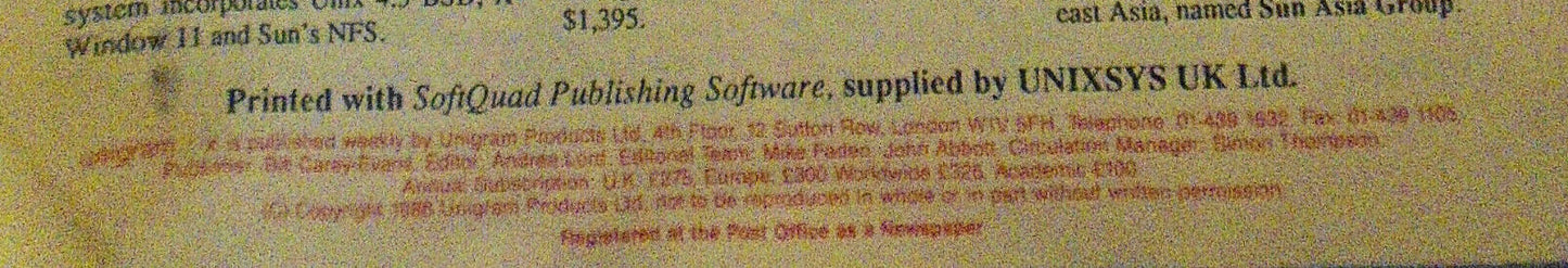 Unigram-X, #178 - May 7, 1988 - London weekly for UNIX manufacturers, et al