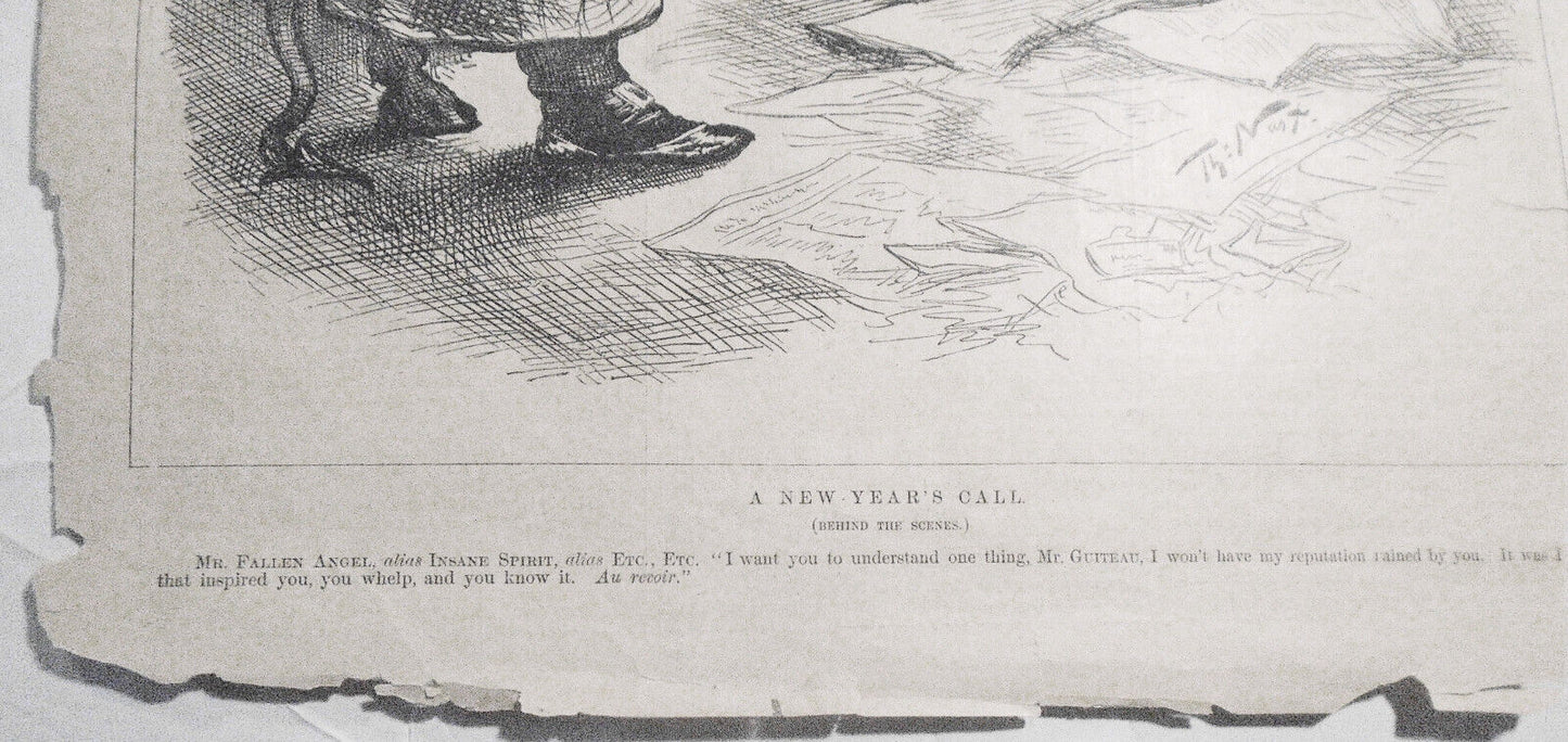 A New Year's call, by Thomas Nast. Harper's Weekly, January 7, 1882. Original