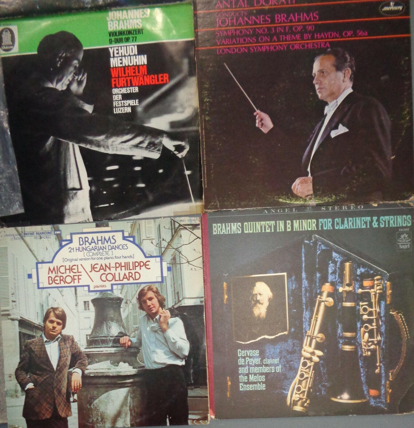 16 Brahms  LPs: Bernstein, Milstein, Munch, Szell, Klemperer, Dorati Furtwangler