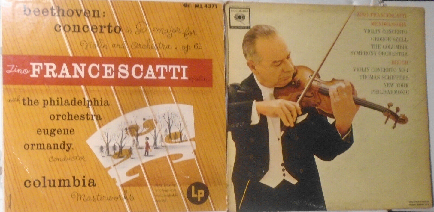 Zino Francescatti - 2 LP Lot : Beethoven, Mendelssohn, Bruch Violin Concertos