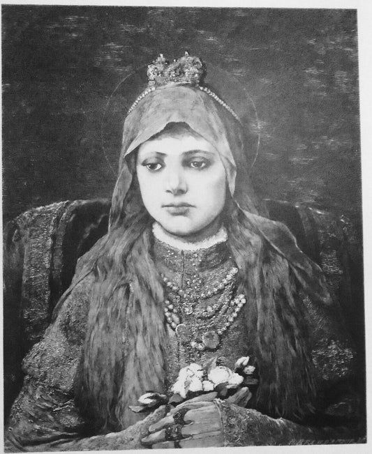 1882 Die heilige Elisabeth als Kind - Gemalde von Gabriel Mar -  Original print