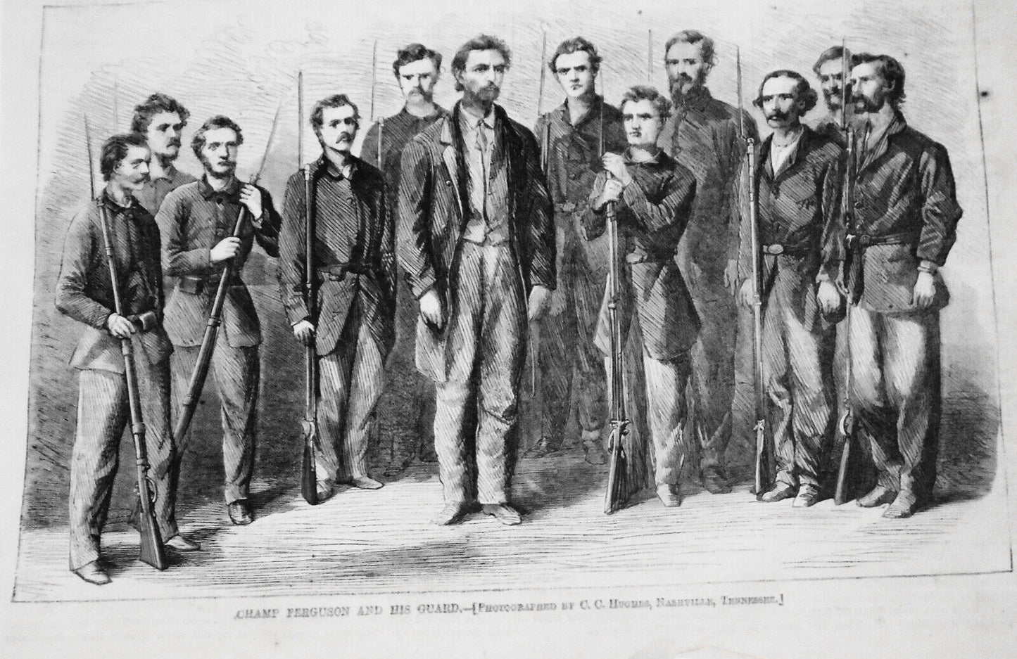 Champ Ferguson and his Guard - Harper's Weekly, September 23, 1865 - Original